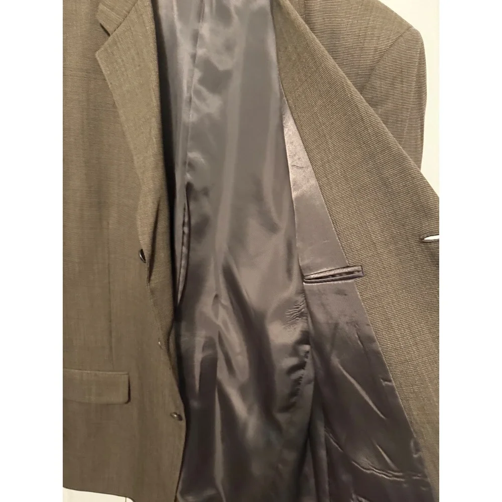 Jeffrey Banks Couture Men's Brown 100% Pure Wool Blazer Sport Coat‎ 46L